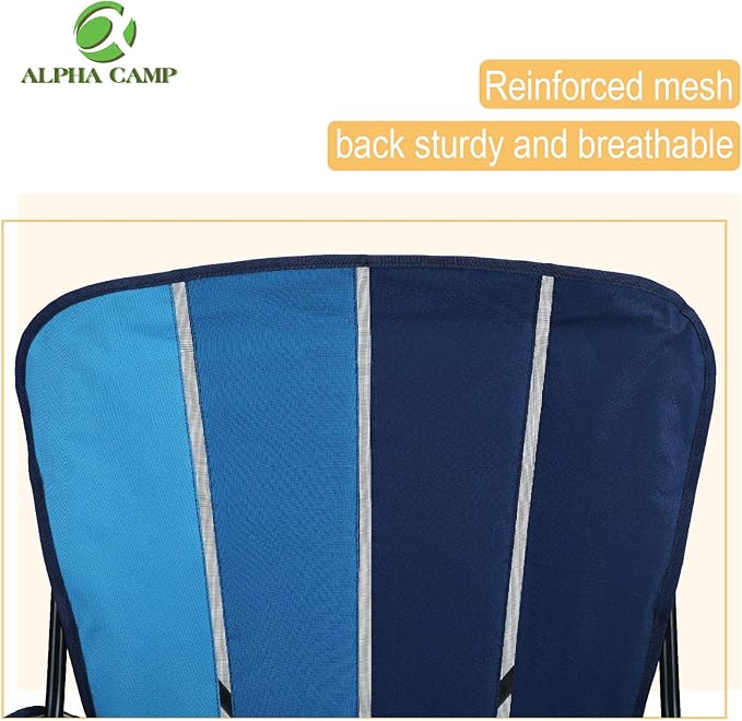 ALPHA CAMP Folding Camping Chair Portable Outdoor Lawn Chair Padded Lightweight Chair Metal Frame Heavy Duty Chair Sports Bag Chairs for Beach Hiking Fishing with Cup Drink Holder Capacity-300lbs