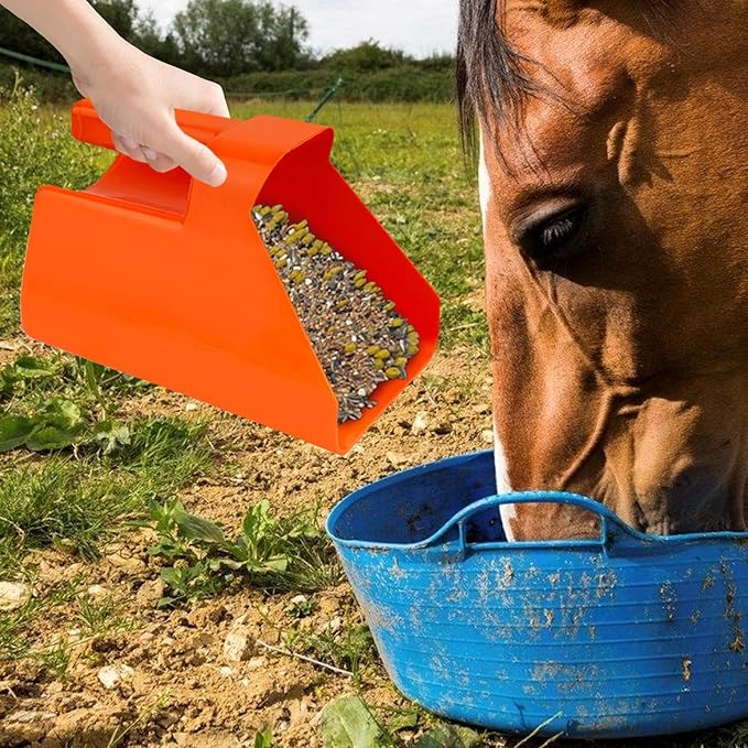Pet Food Scoop – Industrial Strength Utility Scooper Easy Pour Design Large Volume Handle | Dry Feed Dispensing Livestock Care Ranch Farm Homestead Kitchen and Storage Use