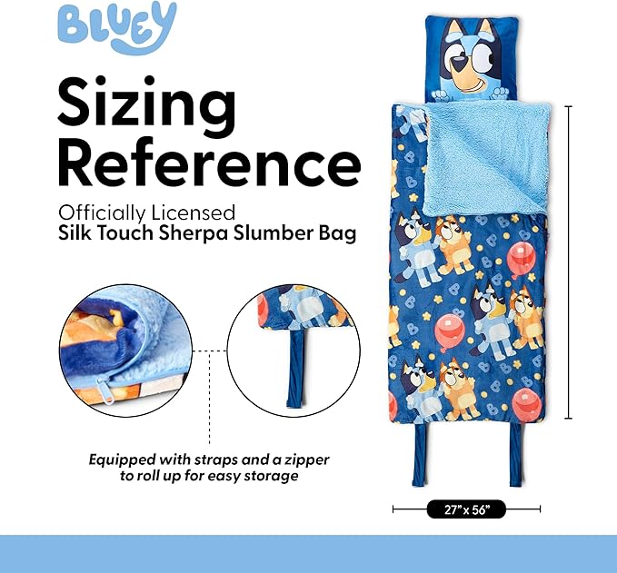 Silk Touch Sherpa Slumber Bag for Boys and Girls Sleeping Bag with Zipper 27 x 56 inches