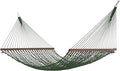 Hatteras Hammocks Deluxe Green DuraCord Rope Hammock – 13 ft. x 60 in. 2-Person 450 lb Capacity Cumaru Spreader Bar Zinc-Plated Hardware – Handcrafted in The USA