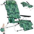3 N 1 Beach Chair w/ Face Cushion &amp Arm Holes Lightweight Lawn Reclining Lounge Chair w/ Adjustable Backrest &amp Footrest5 Position Folding Chair for Outdoor Patio Backyard 440lb Weight Capa