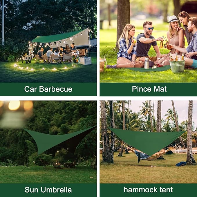 Rain Fly Hammock Waterproof Camping Tent Tarp COVVY Portable Multifunctional Camping Gear Equipment Lightweight Backpacking Shelter Awning for Outdoor Hiking Travel Fast Set Up with Tent Accessories