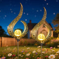 HOMEIMPRO Outdoor Solar Garden Lights Waterproof Gifts for Mom Dad Yard Art Pathway Lawn Ornaments Outdoor DecorBirthday Gifts for Wife Women (Bronze2Pack)
