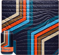 Rumpl Original Puffy 2-Person Blanket for Camping and Outdoors Midnight Retro Stripes