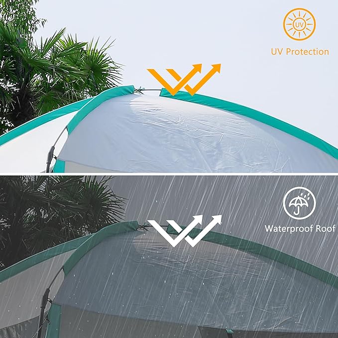 Screen House Room 11x11 Ft Mesh Net Tent Canopy Shelter Gazebo Easy Setup &amp Waterproof &amp Sunshade Suitable for Camping Trip Backyard Beach Picnic