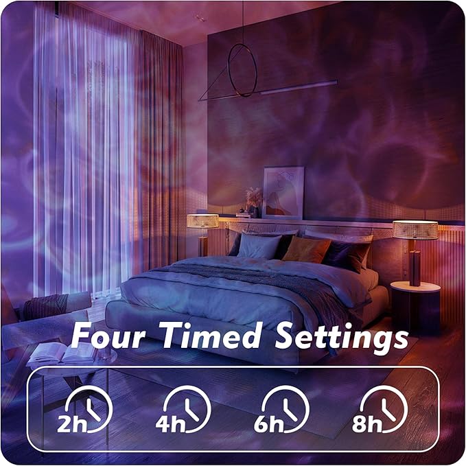 Hekation Christmas Halloween Outdoor Projector Lights 15 Colors Water Wave Ocean Effect Night Light Waterproof Yard Decorations With Remote and Timing