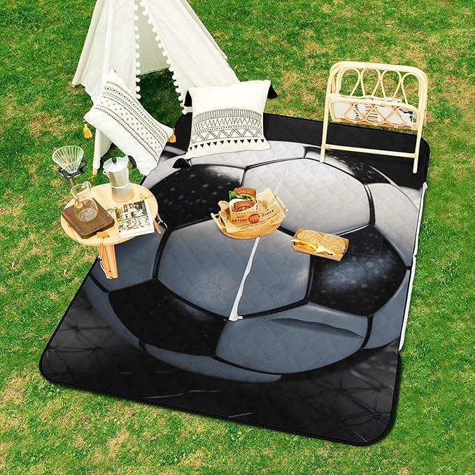 Zipper Soccer Ball Style Picnic Mat Suitable for Travel Camping Park Or Home Use