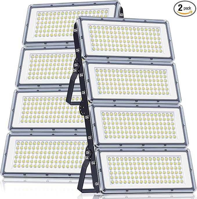 800W Stadium Lights 400W 40000Lm LED Flood Lights Outdoor 2 Pack 6500K Bright Arena Lighting IP67 Waterproof for Garage Yard Parking Lot Boat Court Field Barn 85-265V