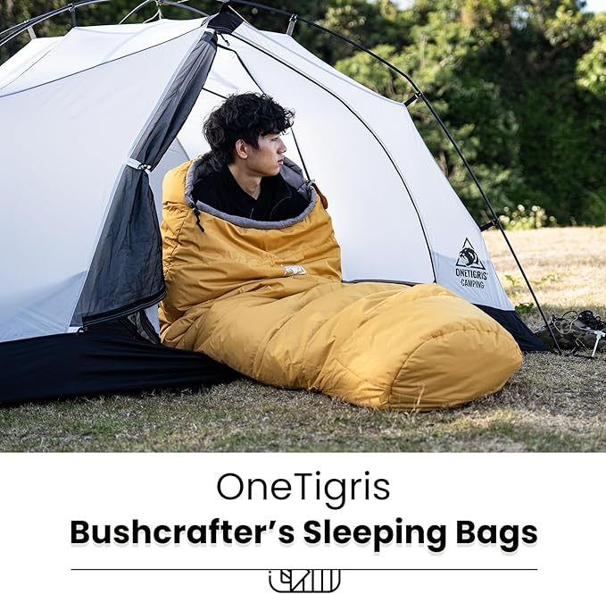 OneTigris Bushcrafter’s Sleeping Bags Mummy Sleeping Bag for Camping Hiking Backpacking Survival Gear