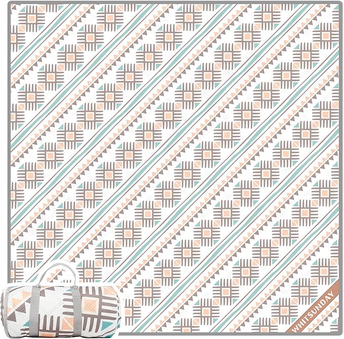 Whitsunday Picnic BlanketsOutdoor Beach Blanket Picnic Mat Camping Blankets Waterproof Foldable for Spring Summer Camping Beach Park Hiking (BigCross 80 * 80)