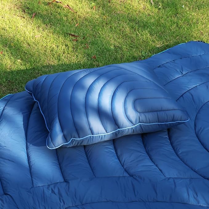 Camping PillowSupportive Compressible Travel Pillow Middle Size Lightweight Camp Pillow with Storage Bag for CampingHikingBackpackingAirplane