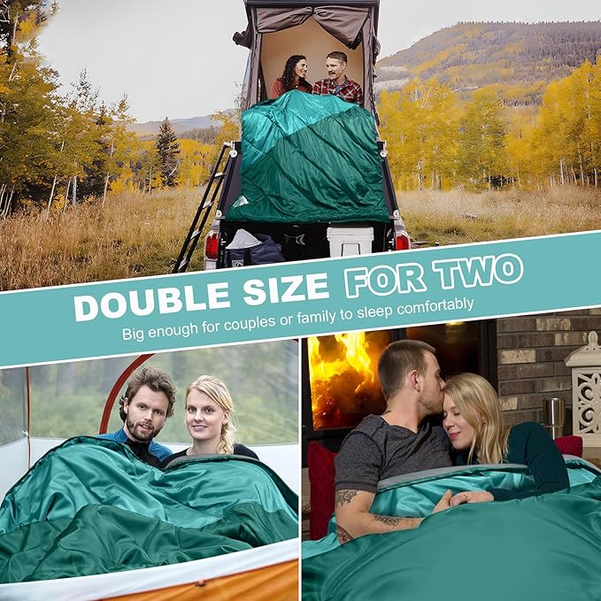 AGEMORE Sleeping Bag for Adults Single and Double Size Lightweight Waterproof XXL Sleeping Bag for Adults Kids Couples Camping Hiking Backpacking Or Traveling Warm &amp Cold Weather