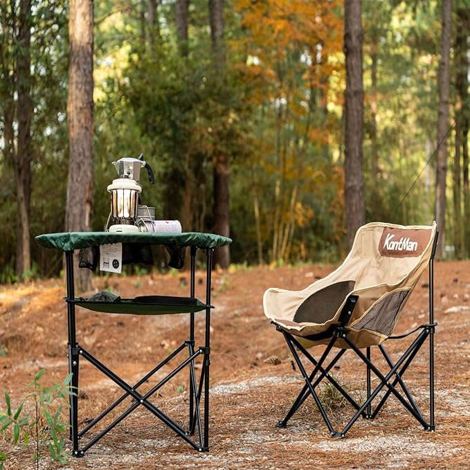 Camping Chairs for Adults Small Backpacking Folding Lawn Chair KontMan Compact Lightweight Camping Lawn Chairs for Adults Heavy Duty 265 lbs (1 Pack)