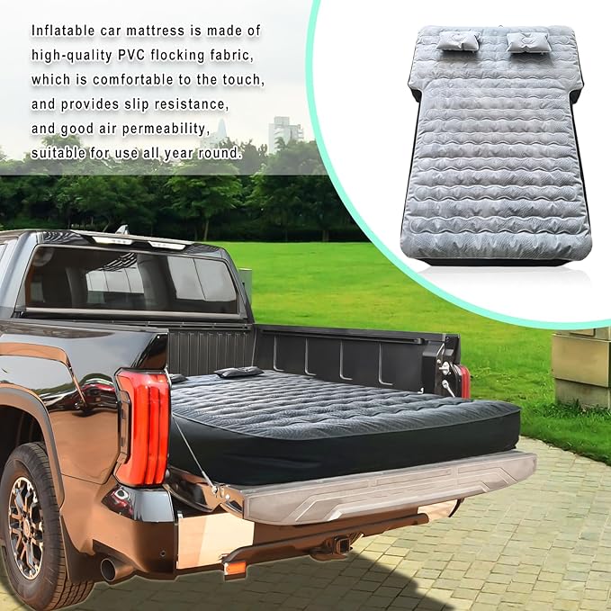 10In Ultra Thick Blow Up Air Mattress Camping Bed with Pump Compatible with Jeep JK JKU JL JLU Unlimited 4Door Toyota 4runner Ford Bronco 2022-2024 Subaru Forester 1998-2024