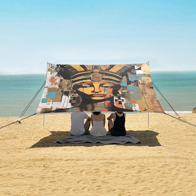 Camping Sun Shelters Ancient Egypt Woman Beach Canopy 126 * 110.2in