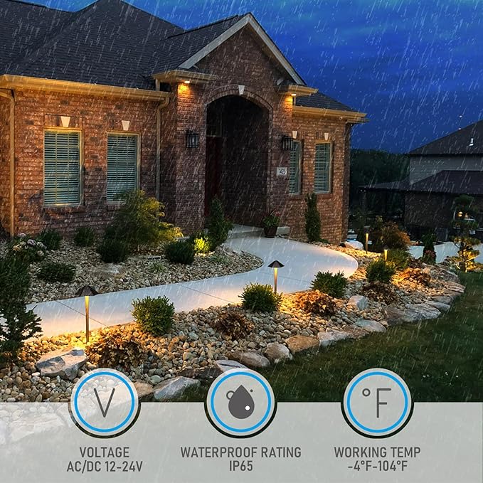 LEONLITE 5CCT Low Voltage Pathway Lights LED Landscape Path Lights 1800/2700/3000/4000/5000K Hexagon Head 12-24V AC/DC IP65 Outdoor Walkway Light Oil Rubbed Bronze Aluminum Pack of 6