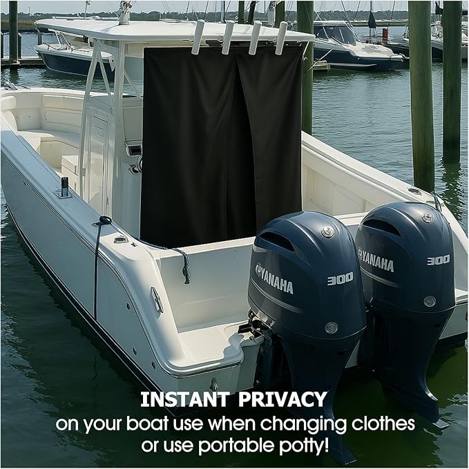 Boat Privacy Changing Tent - Marine Instant Privacy Room Curtain for Changing Clothes Portable Toilet Shower Waterproof UV-Resistant Fits Under Bimini Top (30 L x 27 W x 72 H)