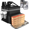 Food Delivery BagLarge Insulated Backpack for Doordash/Uber Eeats Expandable Cooler Bags for Bike/Motorcycle with Reflective Strip and Cup HoldersReusable Pizza Food Delivery Bag with Hand Straps