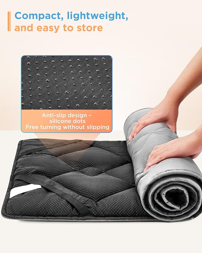 KingCamp Cot Mattress Portable Lightweight Camping Sleeping Mat Soft Comfortable Non-Slip Cot Pad for Camp Cot RV Bunk &amp Twin Beds (75 x 25 x 2 Gray)