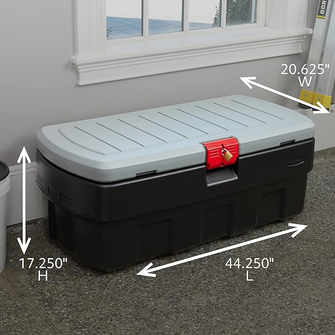Rubbermaid ActionPacker️ 48 Gal with 8 Gal Containers Nested Lockable Storage Bins Industrial Rugged Storage Container Bundle with Lids