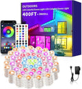400FT Permanent Outdoor LightsWaterproof Smart LED Eaves LightPermanent Outdoor Light with App/Remote ControlMusic synchronisationfor HouseRoofGardenChristmas Decoration(2 Rolls 200FT)