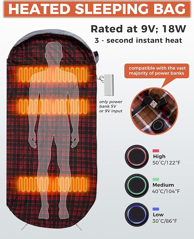 KingCamp Sleeping Bag for Adults Cold Weather &amp Warm Extra Wide Big &amp Tall XL Portable Waterproof Flannel Sleeping Bags Essentials Gear Accessories for Camping Backpacking Hiking Indoor &amp
