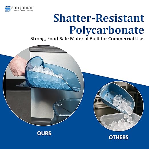 San Jamar SI9500 Polycarbonate Saf-T-Scoop Only 64oz to 86oz for Ice Machine Blue