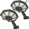 Solar Lights Outdoor 168LED 6500K Flood Light Dusk to Dawn 8 Sides Solar Outdoor Lights with Motion Sensor IP66 Waterproof Solar Street Lights Outdoor for Yard Pools(2 Pack)