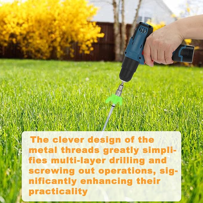 30 Pack 8 Heavy Duty Tent Stakes Screws- Glow in The Dark Metal Tent Stakes-Drill in Style Ground Anchor Screw in Pegs for Camping Patio Garden Awning Canopy Grassland Comes with Hexagon Head Drive