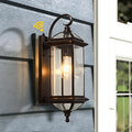 20''H Dusk to Dawn Sensor Outdoor Lighting Copper Large Porch Light Wall Mount with Tempered Glass Exterior Light Fixture for GaragePorchPatioOil-Rubbed BronzeE26 Socket1 Pack