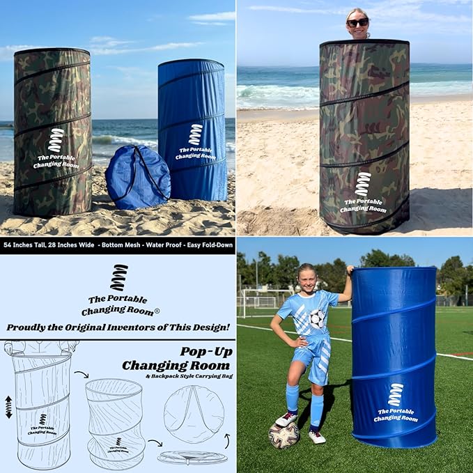 Portable Changing Room Pop Up Pod - Privacy Tent Dressing Room Tube or Portable Toilet Stall with Carry Bag for Camping Beach or Outdoor by The Portable Changing Room