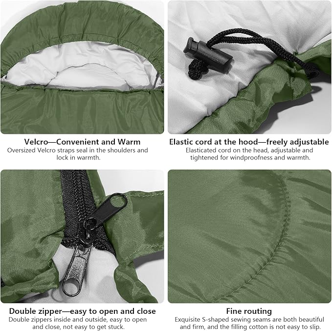 Sleeping Bags Lightweight Camping Sleeping Bag for Adults Kids Hiking Outdoor Travel Cold Weather &amp Warm