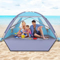 Happy Travel Beach Tent UPF 50+ UV Protection Sun Shade Shelter for 3/4/5/6/7/8 Person Portable Beach Canopy for Family &amp Baby Lightweight &amp Easy Setup Beach Cabana with 3 Ventilation Mesh