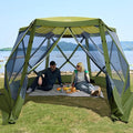 TIMBER RIDGE Easy Pop Up Gazebo Canopy Tent for Camping 11.5 X 9.8 Ft Portable Instant Screenhouse Pop Up Screened in Canopy with Netting for Backyard Patio Outdoor Tailgating Picnics Green
