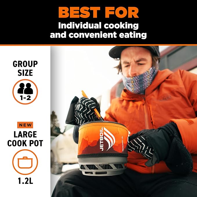Jetboil TrailCook 1.2L Camping and Backpacking Stove Cooking System with Adjustable Heat Control New for 2026