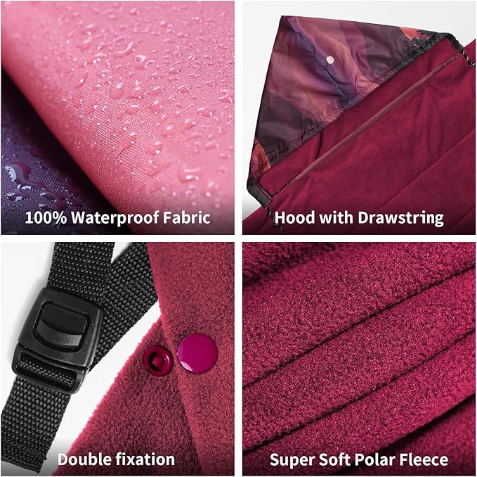 Waterproof Stadium Blanket Fleece Camping Blanket Soft Warm Wearable Camp Blanket for Outdoor Camping Picnic Stadium Sports Beach Car