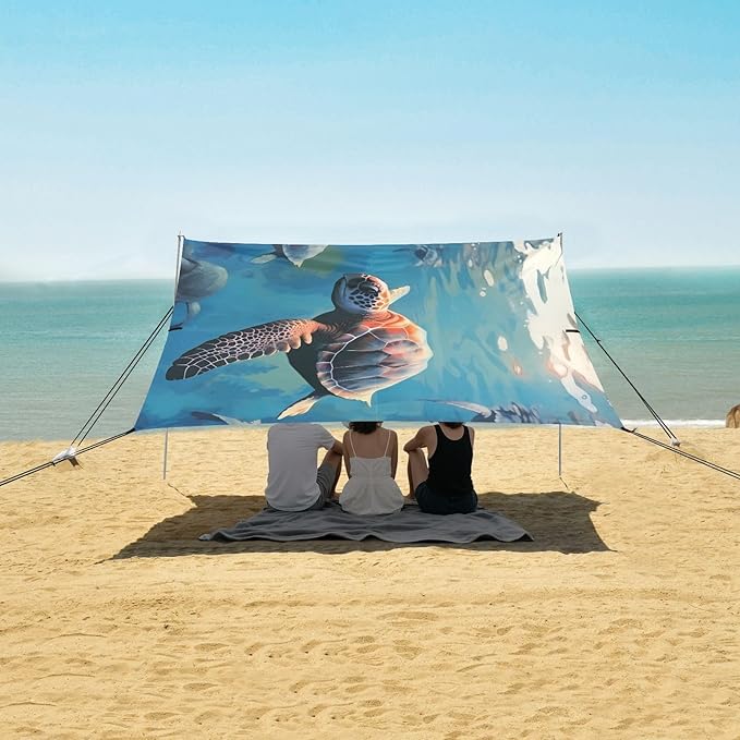 Sea TurtleCamping Sun Shelters 9.2 x 10.5 FT Beach Canopy Tent Sun Shade with Carrying Bag for Camping Trips Fishing Backyard Fun or Picnics 21341027