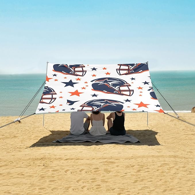 Rugby Pattern (10) Camping Sun Shelter Beach Tent Portable Beach Sun Shade Outdoor Canopy for Camping Trips Fishing Picnic