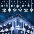 Toodour Christmas Snowflake Lights Outdoor 17.22ft 264 LED Snowflake Icicle Lights with 22 Drops Connectable 8 Modes Waterproof White Christmas Light for Curtain Eaves Window Xmas Decorations