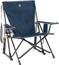 Outdoor Kickback Rocker Foldable Rocking Camp Chair (Blue)