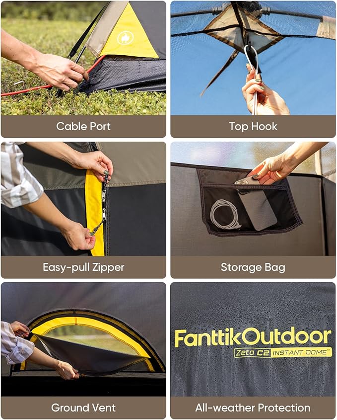 FanttikOutdoor Zeta C8 Pro Camping Tent &amp FanttikOutdoor Zeta C2 Camping Tent