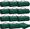 12 Pack Outdoor Blankets Bulk Foldable Picnic Blanket Camping Throws with Fleece Lining 48 x 53 in Large Size &amp Windproof for Stadium Camping Picnic Car Outdoor Sports Events(Green)