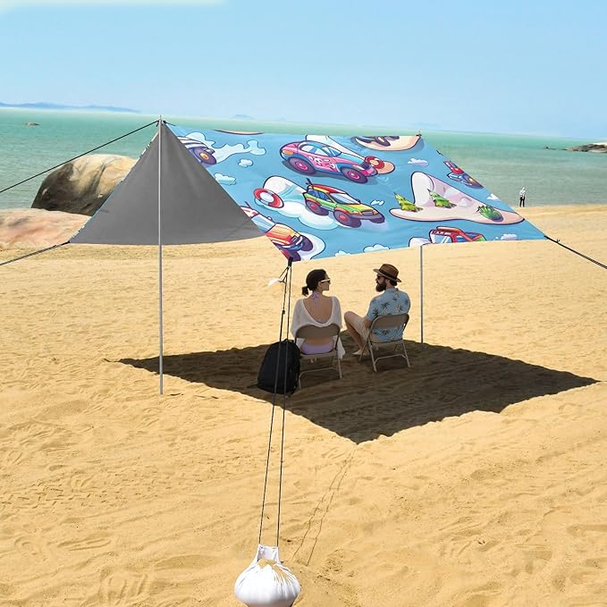 Vehicles and Highlands Camping Sun Shelter Beach Tent Portable Beach Sun Shade Outdoor Canopy for Camping Trips Fishing Picnic