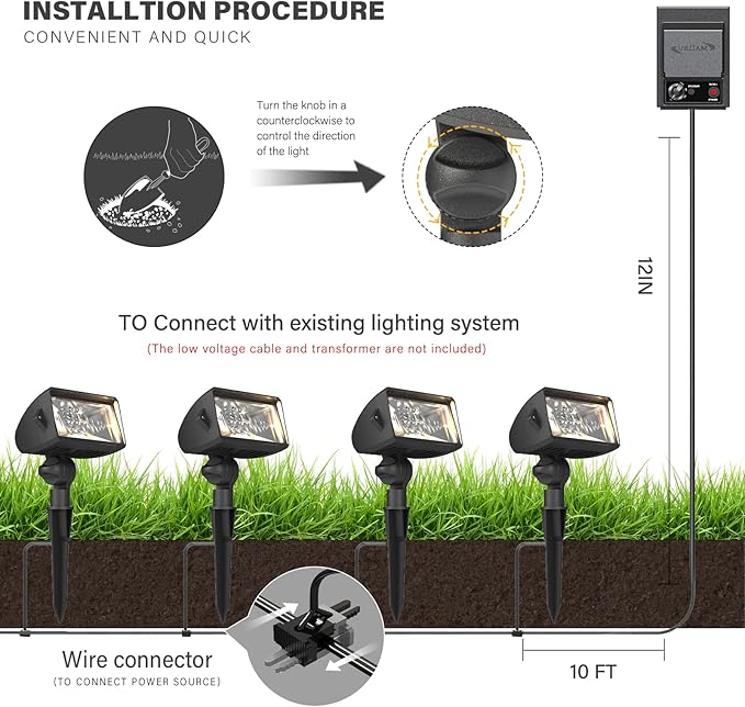 Malibu 18 Watt LED Low Voltage Landscape Floodlight with Optimal Range Wall Spotlights Waterproof Adjustable Light for Garden Path Lawn Patios Security Flood Light 8401-4675-01
