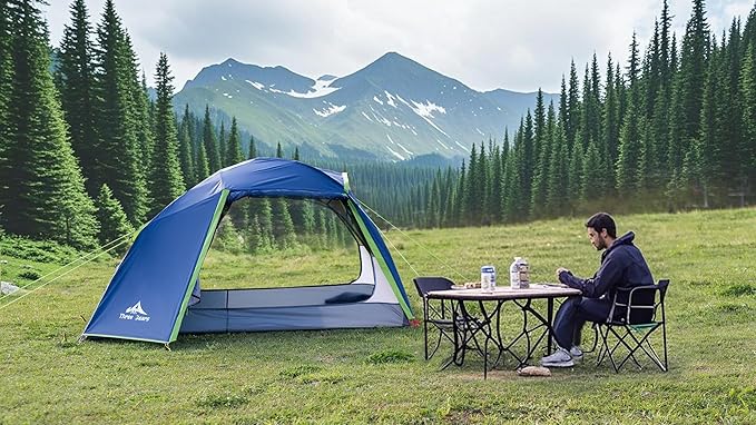 ThreeBears 2-Person Camping Tent Waterproof &amp Windproof Lightweight Backpacking Tent for Hiking Camping Mountaineering &amp Travel - Durable &amp Easy Setup