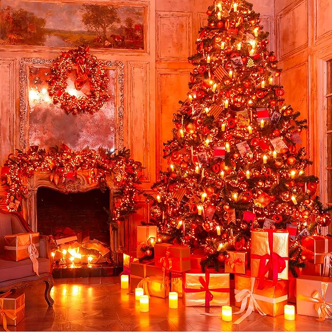 JMEXSUSS 500 LED Orange Christmas Lights Outdoor 173ft Christmas String Lights Plug in Waterproof 8 Modes Orange LED Light for Party House Tree Thanksgiving Xmas Decorations