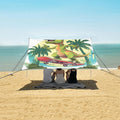 ALAZA Dinosaur Skateboard Funny Beach Tent Sun Shelter UPF50+ Protection Beach Shade Canopy w/ 4 Sandbags for Outdoor Camping Fishing Backyard Fun Picnic 10x9 ft