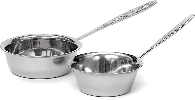 2 Pcs Cocotte 3.15 Inch and 2 Pcs Cocotte 3.54 Inch - Mini Cocotte with Handle - Ramekin for Baking Julienne of Stainless Steel Oven Safe OFXDD