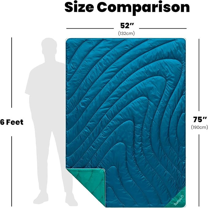 Rumple Original Puffy 1-Person Blanket for Camping and Outdoors Seascape