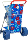 Rio Beach Wonder Wheeler II Wide Utility Lawn and Beach Foldable Cart Hibiscus Print